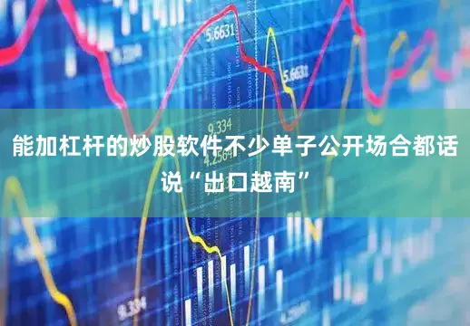 能加杠杆的炒股软件不少单子公开场合都话说“出口越南”