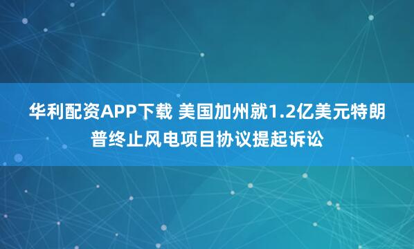 华利配资APP下载 美国加州就1.2亿美元特朗普终止风电项目协议提起诉讼